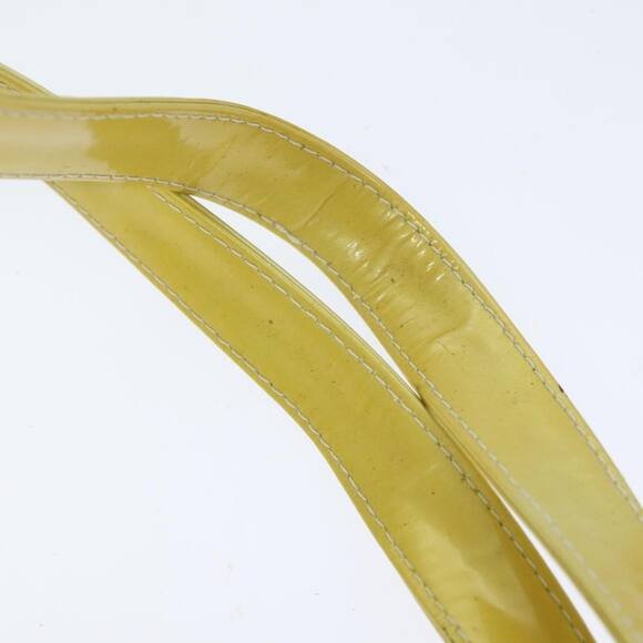 CHANEL Matelasse Backpack Patent Leather Yellow Silver CC - Picture 14 of 16